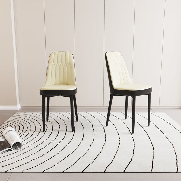 English Elm A Set Of 2 Modern Dining Chairs In Stylish Pu Leather With Ergonomic Support And Durable Design W2189P166108