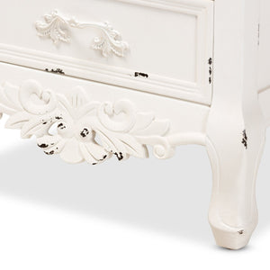 Baxton Studio Baxton Studio Elegant 3-Drawer End Table with Antique White & Walnut Finish for Timeless Charm JY20B090-Antique White-ET