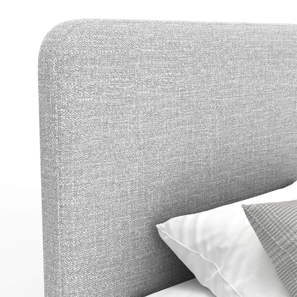 Walden Full Platform Bed Split Headboard Linen and Faux Leather Low Profile Frame