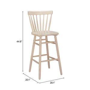 Zuo Modern Tyce Barstool Set Of 2 - Modern Elegance With Durable Rubberwood Design For Hospitality Spaces Natural Rubberwood 110529-zuo-modern