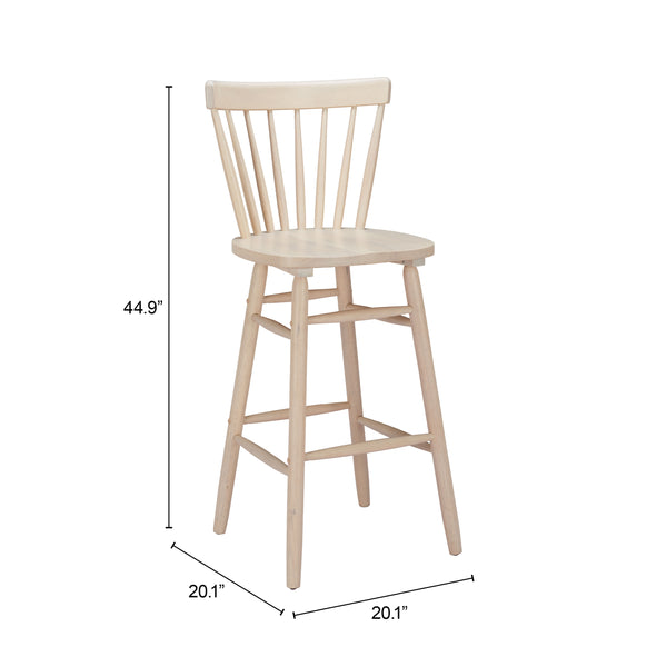 Zuo Modern Tyce Barstool Set Of 2 - Modern Elegance With Durable Rubberwood Design For Hospitality Spaces Natural Rubberwood 110529-zuo-modern