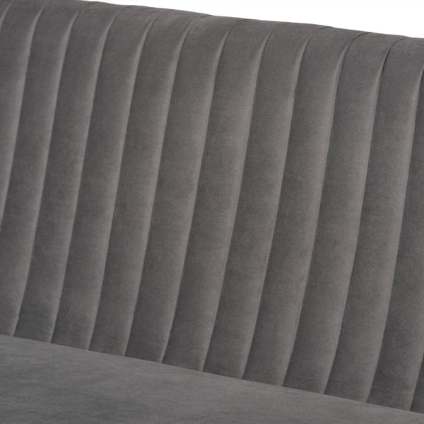 Baxton Studio Baxton Studio Alvis Stylish Grey Velvet Dining Nook Set with Walnut Legs for Cozy Spaces BBT8063-Grey Velvet/Walnut-2PC SF Bench