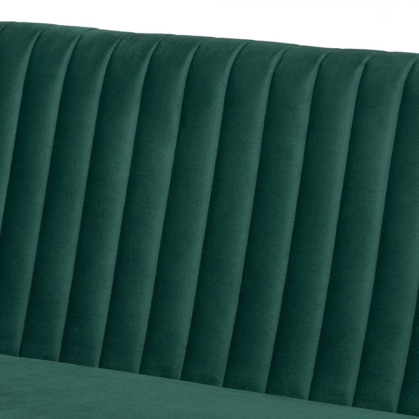 Baxton Studio Baxton Studio Alvis Mid-Century Modern Velvet Dining Nook Set in Emerald Green & Walnut Finish 5-Piece BBT8063-Emerald Velvet/Walnut-5PC Dining Nook Set