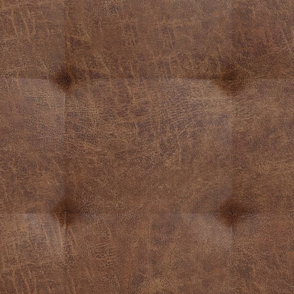 Alpine Furniture Mundo California King Bed With Tufted Wingback Headboard, Brown Faux Suede, Low-Profile Platform Frame 1196CK