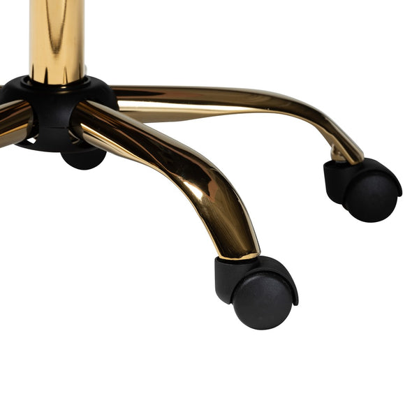 Baxton Studio Baxton Ravenna Luxe Blush Pink Velvet Swivel Office Chair with Gold Metal Base – Contemporary Glam Design DC168-Blush Velvet/Gold-Office Chair