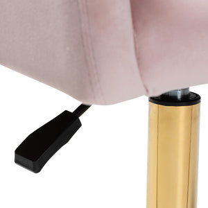 Baxton Studio Baxton Ravenna Luxe Blush Pink Velvet Swivel Office Chair with Gold Metal Base – Contemporary Glam Design DC168-Blush Velvet/Gold-Office Chair