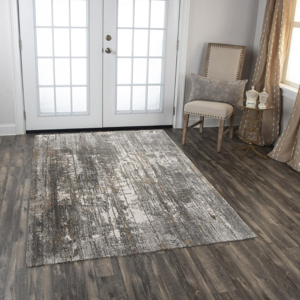 Alora Decor Antonela Gray Runner Rug - 2'6"X8' Hand-Sheared, 100% Recycled Polyester, Abstract Gray-Ivory Design Durable Care-Friendly Elegance 11911974033372608