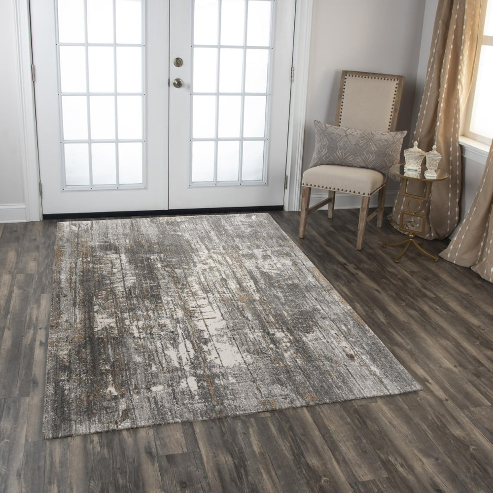 Alora Decor Antonela Eco-Friendly Gray Abstract Rug With Hand-Sheared Pile And Soft Hand-Washed Finish For Style And Durability 5'2" x 7'9" 11911974033375279
