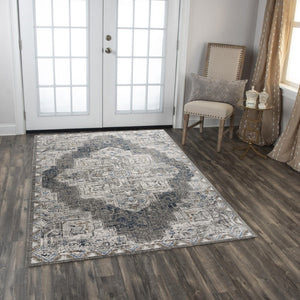 Alora Decor Antonela Eco-Friendly Gray & Ivory Abstract Area Rug — Soft Hand-Sheared Recycled Polyester Luxury 9' x 12' 119119742DR000912