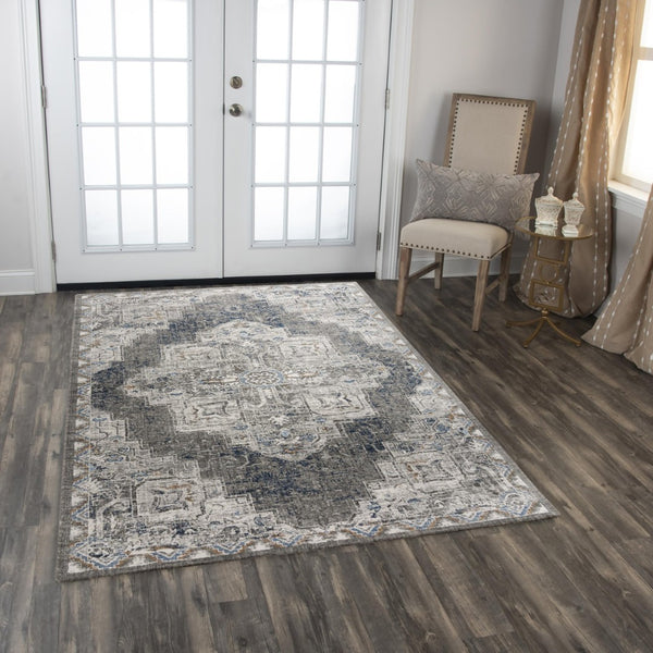 Alora Decor Antonela Eco-Friendly Gray & Ivory Abstract Area Rug — Soft Hand-Sheared Recycled Polyester Luxury 9' x 12' 119119742DR000912