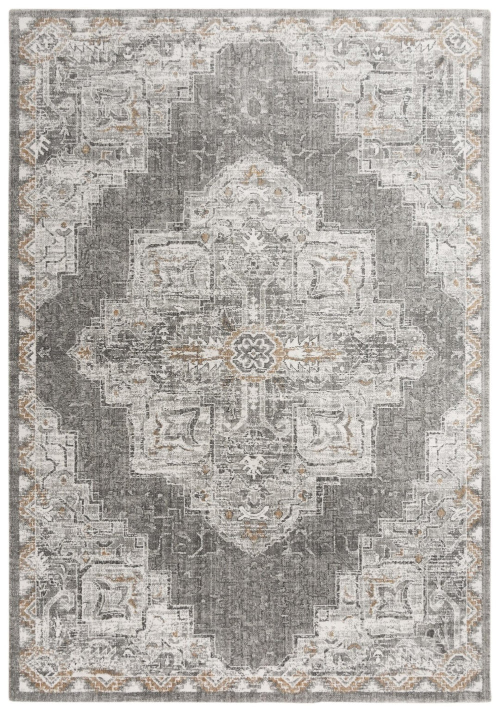 Alora Decor Antonela Gray Runner Rug - 2'6"X8' | Recycled Polyester, Stain-Resistant Transitional Medallion Woollook 11911974300462608