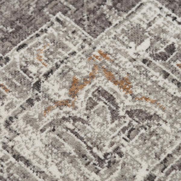 Alora Decor Antonela Gray Runner Rug - 2'6"X8' | Recycled Polyester, Stain-Resistant Transitional Medallion Woollook 11911974300462608