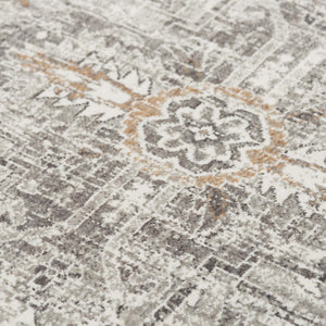 Alora Decor Antonela Gray Runner Rug - 2'6"X8' | Recycled Polyester, Stain-Resistant Transitional Medallion Woollook 11911974300462608