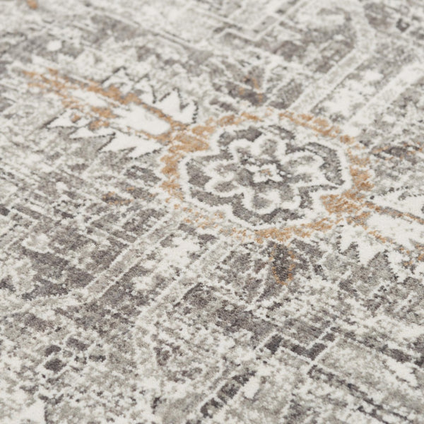 Alora Decor Antonela Gray Runner Rug - 2'6"X8' | Recycled Polyester, Stain-Resistant Transitional Medallion Woollook 11911974300462608
