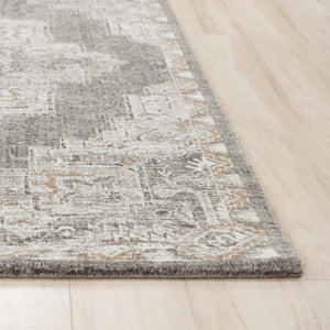Alora Decor Antonela Gray Runner Rug - 2'6"X8' | Recycled Polyester, Stain-Resistant Transitional Medallion Woollook 11911974300462608