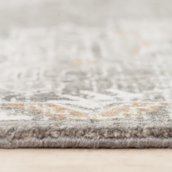 Alora Decor Antonela Gray Runner Rug - 2'6"X8' | Recycled Polyester, Stain-Resistant Transitional Medallion Woollook 11911974300462608