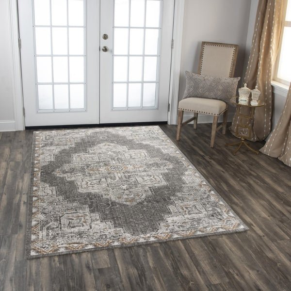 Alora Decor Antonela Gray Runner Rug - 2'6"X8' | Recycled Polyester, Stain-Resistant Transitional Medallion Woollook 11911974300462608