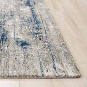 Alora Decor Antonela Eco-Runner 2'6"X8' Navy Beige Abstract Rug – Soft 100% Recycled Polyester, Stain-Resistant Durable Style 11911974400092608