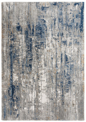 Alora Decor Antonela Navy Abstract Rectangle Rug — Sustainable 100% Recycled Polyester, Soft Hand-Sheared Texture 5'2" x 7'9" 11911974400095279