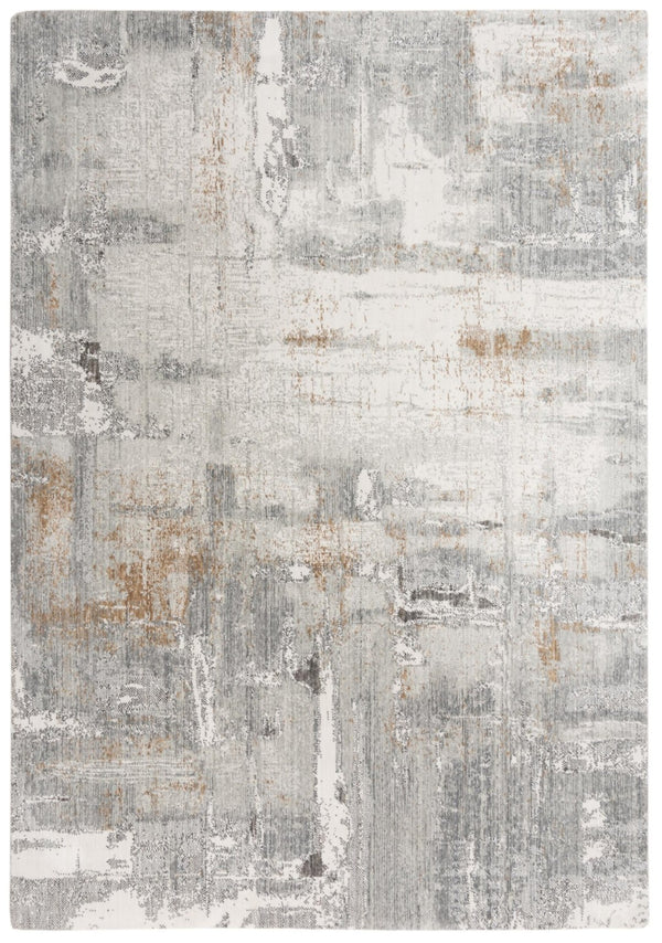 Alora Decor Antonela Eco Runner Rug 2'6"X8' — Modern Gray Ivory Abstract, Hand-Sheared 100% Recycled Polyester 11911974500332608