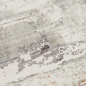 Alora Decor Antonela Eco Runner Rug 2'6"X8' — Modern Gray Ivory Abstract, Hand-Sheared 100% Recycled Polyester 11911974500332608