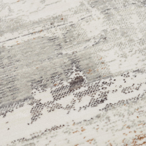 Alora Decor Antonela Eco Runner Rug 2'6"X8' — Modern Gray Ivory Abstract, Hand-Sheared 100% Recycled Polyester 11911974500332608