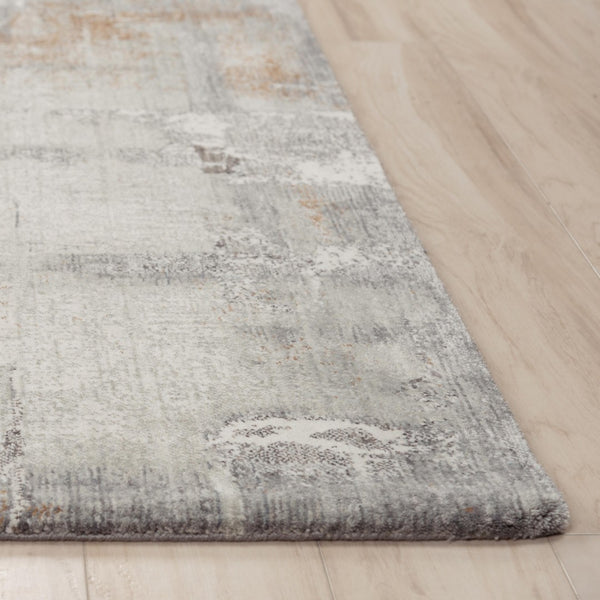 Alora Decor Antonela Eco Runner Rug 2'6"X8' — Modern Gray Ivory Abstract, Hand-Sheared 100% Recycled Polyester 11911974500332608