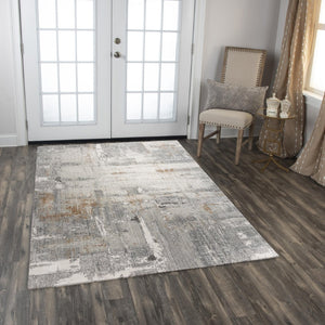 Alora Decor Antonela Eco Runner Rug 2'6"X8' — Modern Gray Ivory Abstract, Hand-Sheared 100% Recycled Polyester 11911974500332608