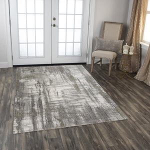 Alora Decor Antonela Modern Gray Abstract Rug — Sustainable 100% Recycled Polyester, Hand-Sheared Luxury Finish 10' x 13' 11911974800330113
