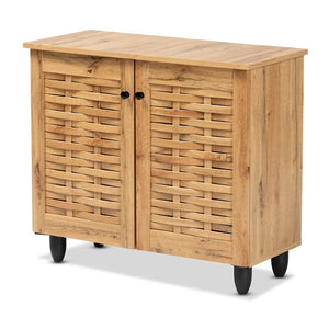 Baxton Studio Baxton Studio Winda Modern Oak Brown Shoe Cabinet - Stylish Storage Solution for Tidy Entryways 2-door SC864572 B-Wotan Oak