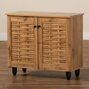 Baxton Studio Baxton Studio Winda Modern Oak Brown Shoe Cabinet - Stylish Storage Solution for Tidy Entryways 2-door SC864572 B-Wotan Oak