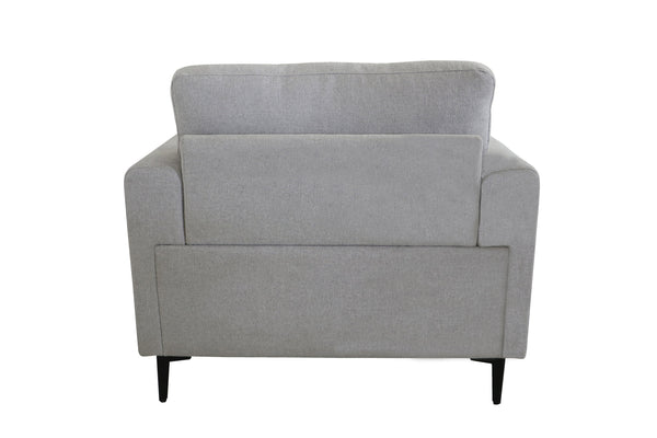 English Elm Kyrene Light Gray Linen Chair with Pocket Coil Seating, Metal Legs, Plush D24 Foam Comfort B2726P284203