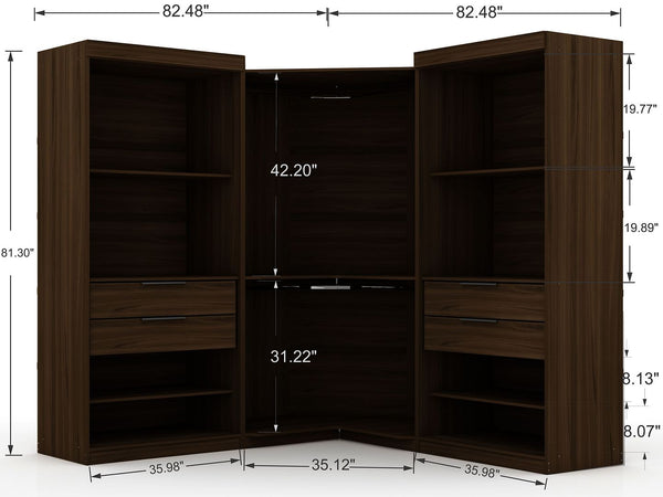 Manhattan Comfort Mulberry Contemporary - Modern Wardrobe/ Armoire/ Closet Brown 119GMC5