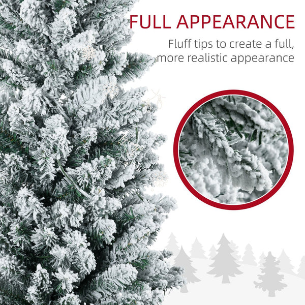 English Elm Homcom 6' Slim Pre-Lit Noble Fir Christmas Tree With 170 Warm White Leds - Perfect For Small Spaces! W2225P249654