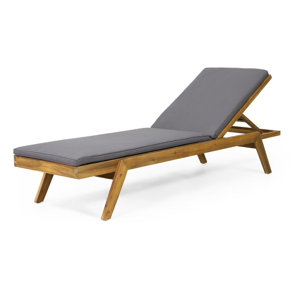 English Elm Christopher Knight Home® - Caily Chaise Lounge Set - Stylish Acacia Wood, Adjustable Recline, Water-Resistant Cushions For Outdoor Bliss 71346.00DGRY