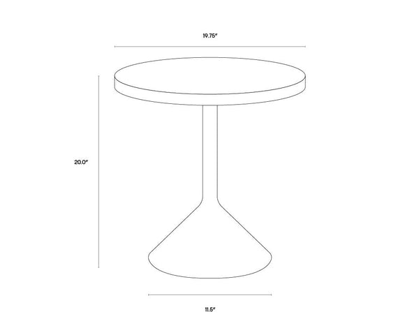 Sunpan Laszilo End Table - High Gloss Blue Ombre Base with Unique Grey Concrete Top for Stylish Spaces