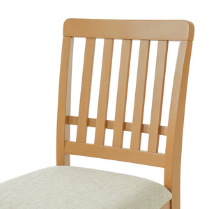 English Elm 2-piece Scandinavian Rubberwood Dining Chair Set with Curved Backrest and Padded Fabric Seat Light Brown N752P405934A