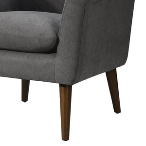 English Elm Savona Mid-century Accent Chair Woven Gray Fabric Walnut Legs Living Room Seating B2749P413221