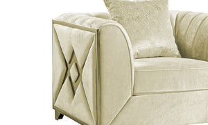 English Elm Velencia Modern Velvet Living Room Chair with Solid Wood Frame, Cushioned Seat for Luxurious Comfort Cream B009139135