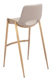 Desi Barstool - Set of 2 Beige & Gold 109735 Zuo Modern