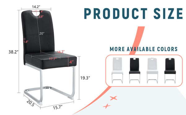 English Elm Set Of 4 Black Ergonomic Dining Chairs With Spring Support - Modern Comfort & Style For Any Space W3226P279080-GIGA