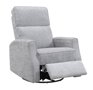 English Elm Wallace & Bay - Gray Swivel Gliding Recliner in Graphite Finish, Transitional Style, Easy-Care Fabric, Compact Comfort B2709P212440