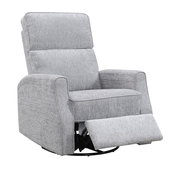 English Elm Wallace & Bay - Gray Swivel Gliding Recliner in Graphite Finish, Transitional Style, Easy-Care Fabric, Compact Comfort B2709P212440