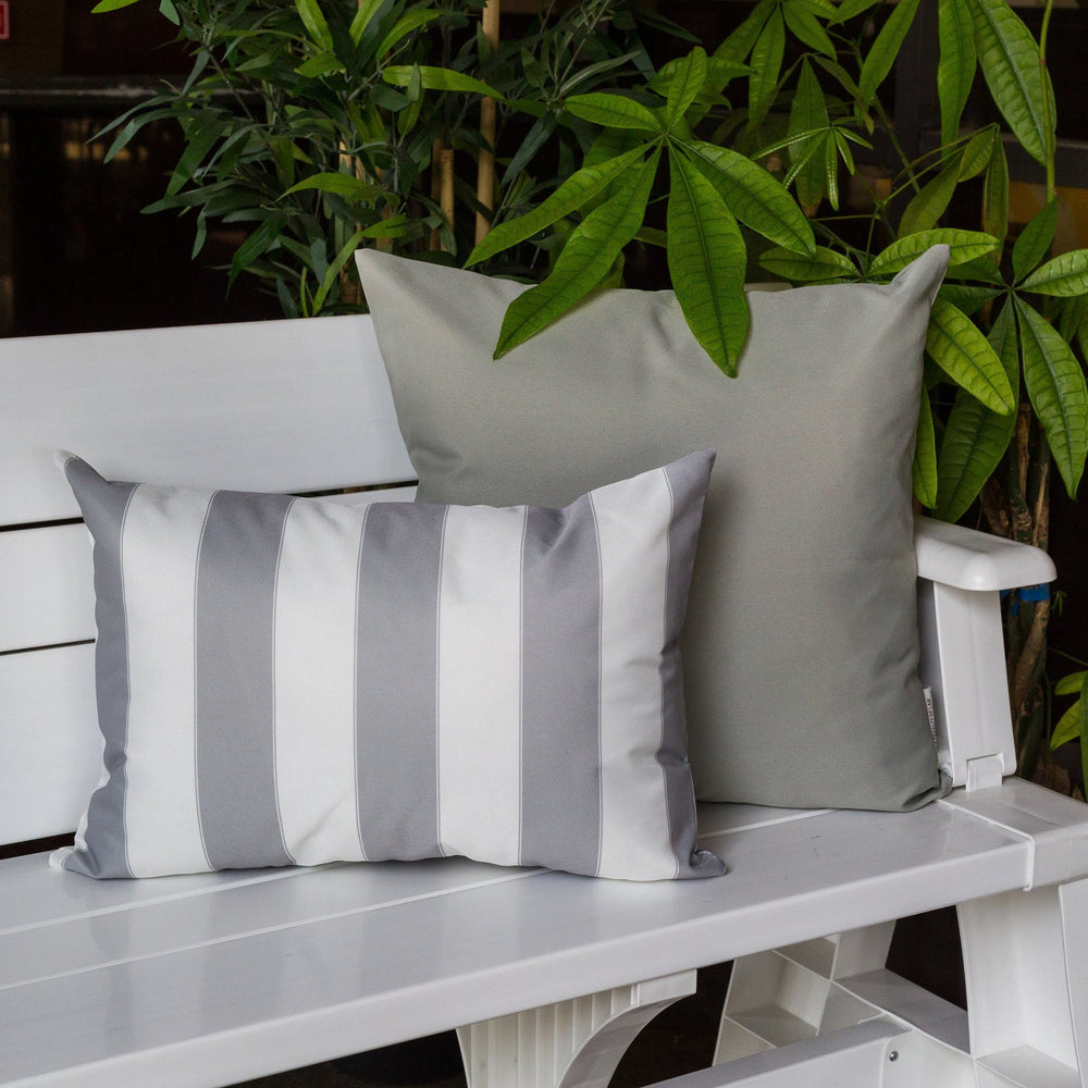English Elm Horizon Stripe Pillow 14" X 20" - Stylish Weather-Resistant Accent For Indoor & Outdoor Comfort B357P367232