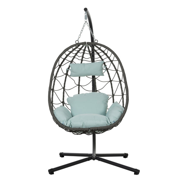 English Elm Egg Chair With Stand - Cozy Indoor/Outdoor Swing For Stylish Relaxation In Your Living Space W1703P163950