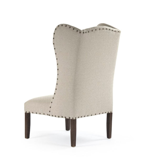 Zentique #11 Wing Back Chair: Solid Maple Frame Linen Upholstery, High Back Comfort, Classic Accent for Home #11 Wingback Chair