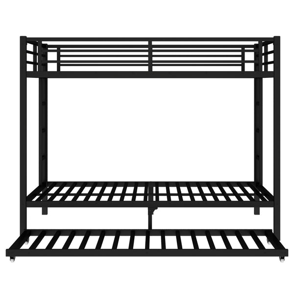English Elm Queen Metal Bunk Bed With Twin Trundle - Stylish Space-Saving Solution For Shared Bedrooms Or Guests W1580S00131-GIGA