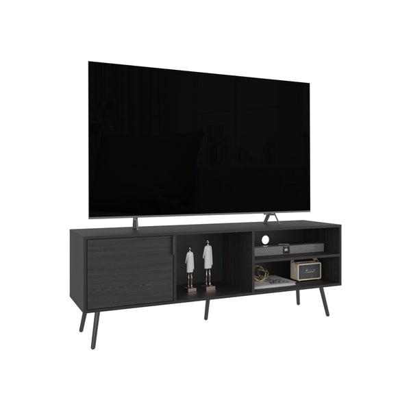 English Elm TV Engineered Wood Media Console with 3 Drawers & 3 Open Shelves, Durable Eco-Friendly Storage Solution Black 68.5 L x 20.87 W x 5.12 H B097P262376