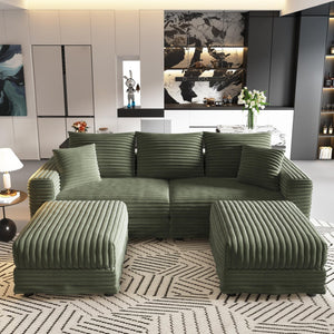 English Elm 82.6"upholstered Velvet Chesterfield Sofa with Button Tufting Nailhead Trim Rolled Arms Green W1885S00352