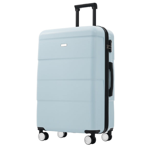 English Elm Hardshell 3 Piece Luggage Set Abs Spinner Suitcase with Tsa Lock Telescoping Handle Light Blue N732P308497N